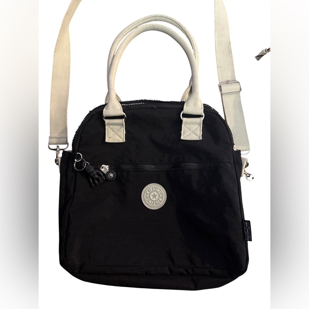 Kipling black and canvas straps tote bag and convertible crossbody & clip wallet - Picture 2 of 11